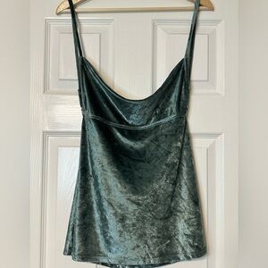 NWT Free People intimately crush velvet tank-small- evergreen